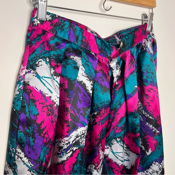 Vintage 80s/90s Abstract Print Two Piece Skirt Set – Bold Jewel Tones medium - Picture 8 of 11
